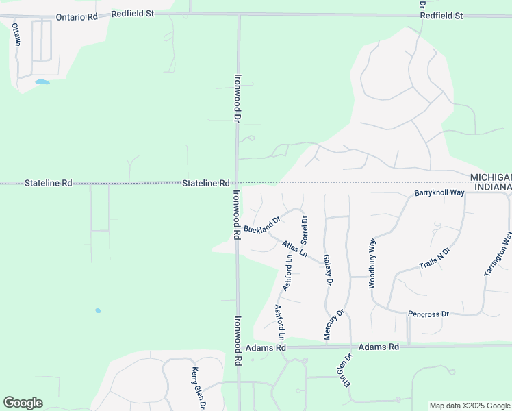 map of restaurants, bars, coffee shops, grocery stores, and more near 50502 Ironwood Road in Granger