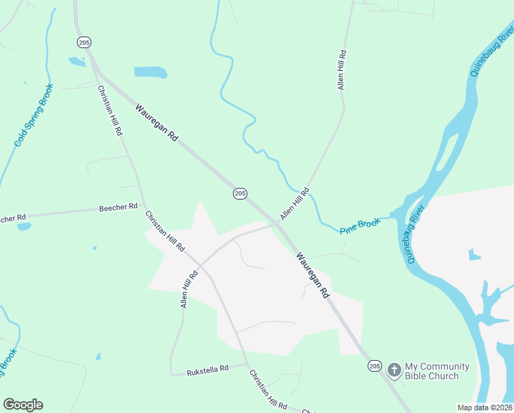 map of restaurants, bars, coffee shops, grocery stores, and more near 462 Wauregan Road in Brooklyn