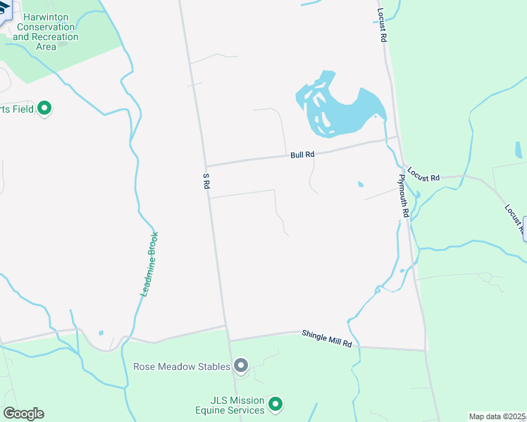 map of restaurants, bars, coffee shops, grocery stores, and more near 39 Hungerford Lane in Harwinton