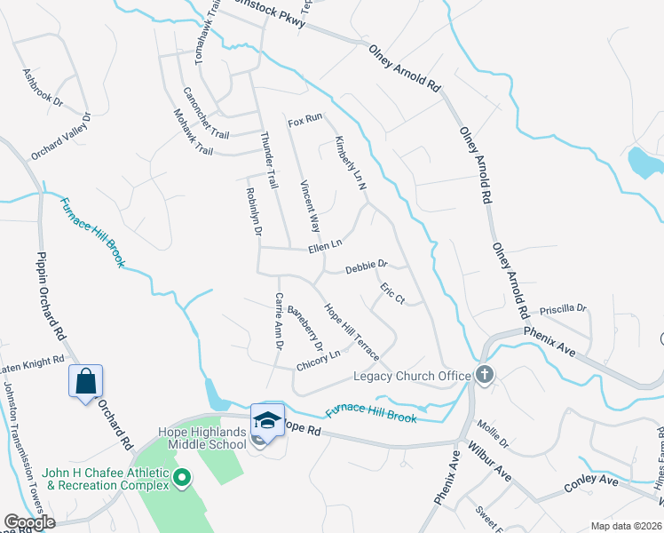 map of restaurants, bars, coffee shops, grocery stores, and more near 75 Debbie Drive in Cranston