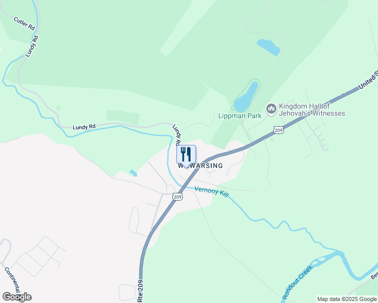 map of restaurants, bars, coffee shops, grocery stores, and more near 16 Lundy Road in Wawarsing
