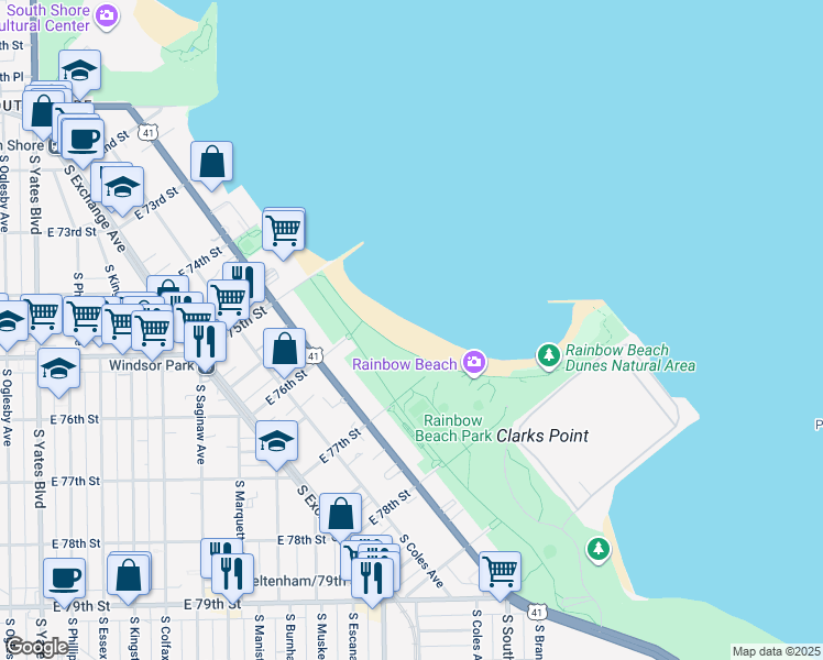 map of restaurants, bars, coffee shops, grocery stores, and more near in Cook