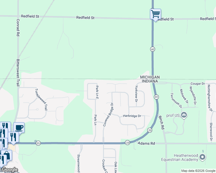 map of restaurants, bars, coffee shops, grocery stores, and more near 11710 Sharpe Bridge Court in Granger