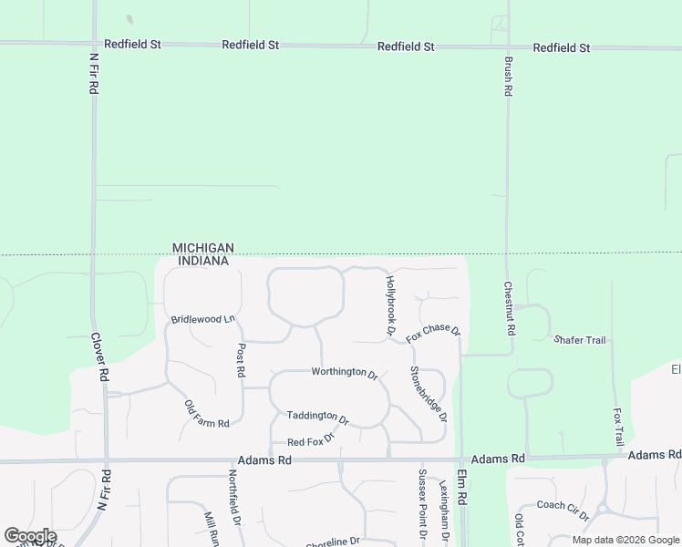 map of restaurants, bars, coffee shops, grocery stores, and more near 50501 Brookhaven Drive in Granger