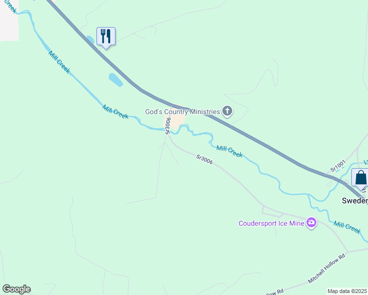 map of restaurants, bars, coffee shops, grocery stores, and more near 176 Sr3006 in Coudersport