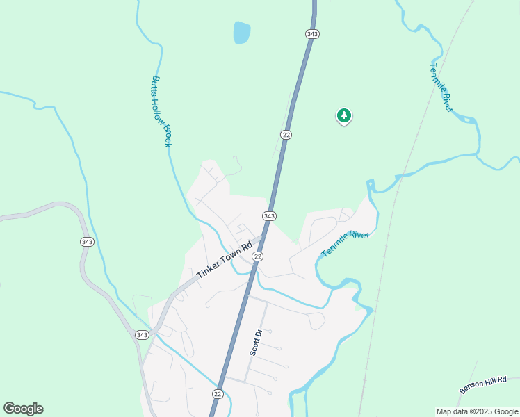 map of restaurants, bars, coffee shops, grocery stores, and more near 3443 New York 22 in Dover Plains