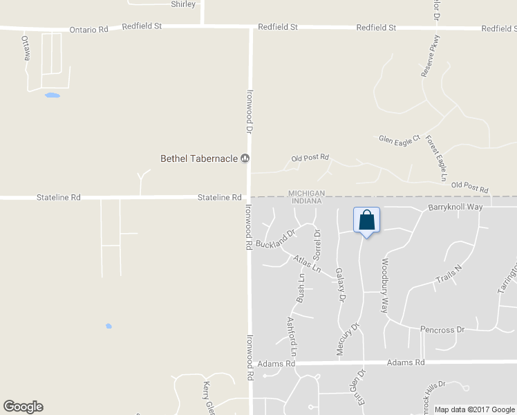 map of restaurants, bars, coffee shops, grocery stores, and more near 50502 Ironwood Road in Granger