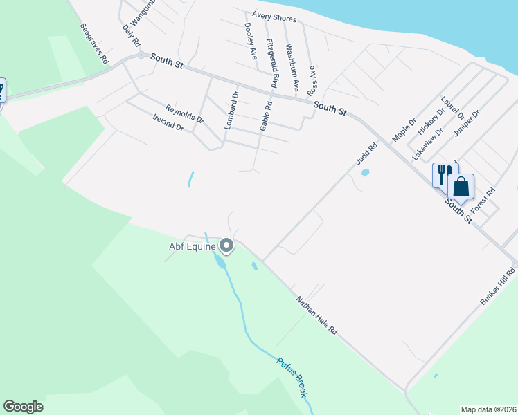 map of restaurants, bars, coffee shops, grocery stores, and more near 128 Judd Road in Coventry