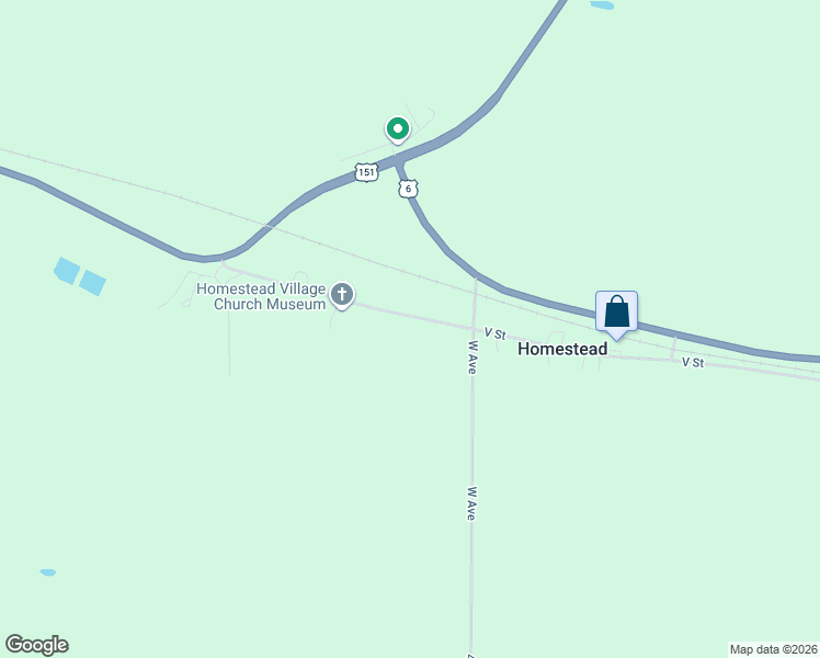 map of restaurants, bars, coffee shops, grocery stores, and more near 4312 V Street in Homestead