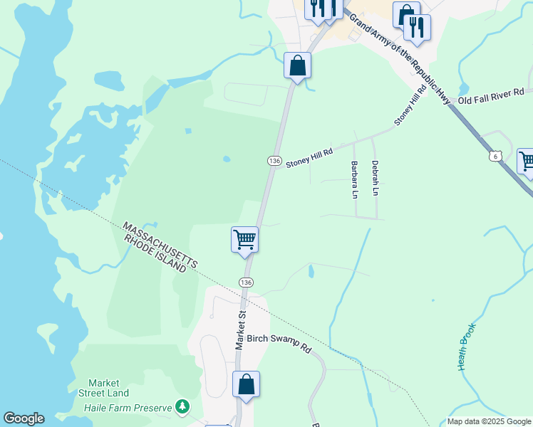 map of restaurants, bars, coffee shops, grocery stores, and more near 350 Market Street in Swansea