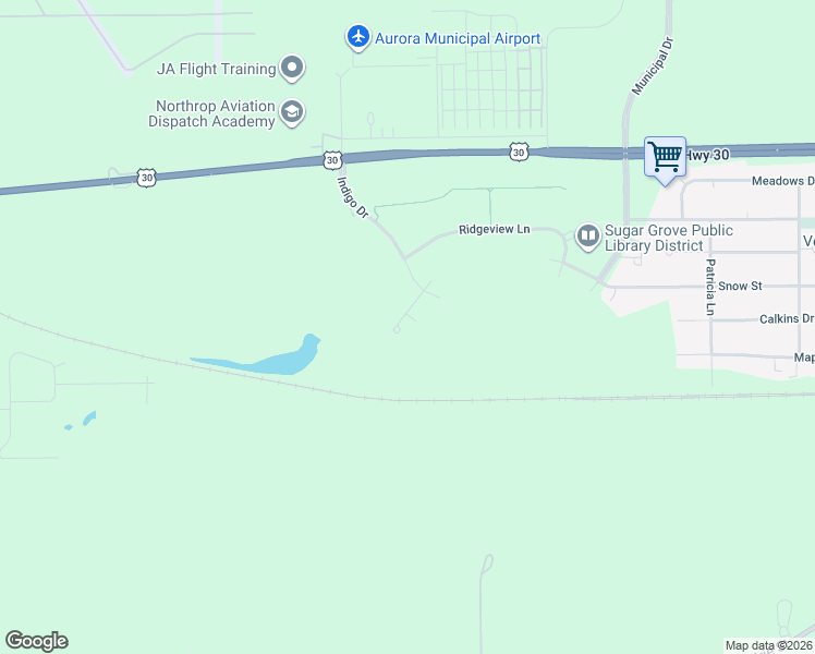 map of restaurants, bars, coffee shops, grocery stores, and more near 860 Snow Street in Sugar Grove