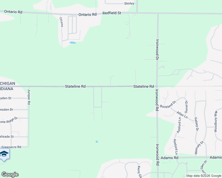 map of restaurants, bars, coffee shops, grocery stores, and more near 18360 Stateline Road in South Bend