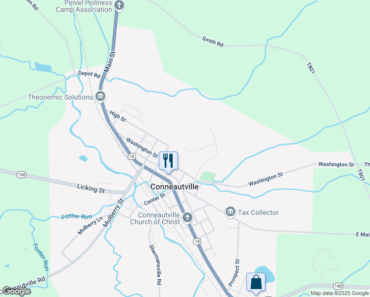 map of restaurants, bars, coffee shops, grocery stores, and more near 113 Plateau Drive in Conneautville