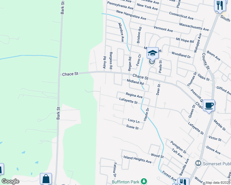 map of restaurants, bars, coffee shops, grocery stores, and more near 10 Loire Street in Somerset