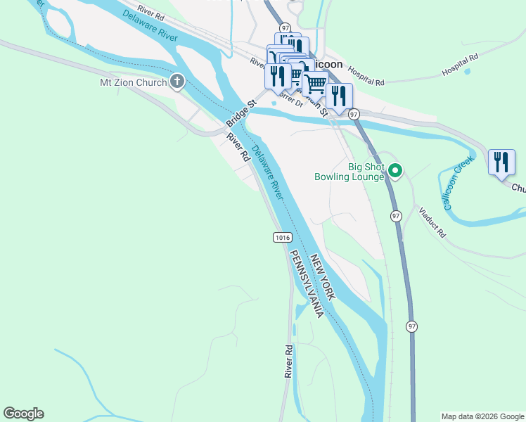 map of restaurants, bars, coffee shops, grocery stores, and more near 10 Hagenow Hill Road in Damascus