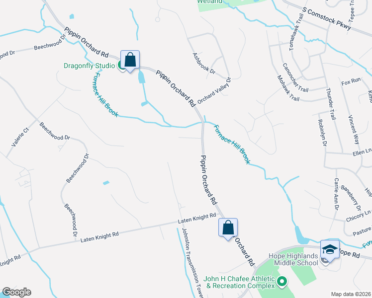 map of restaurants, bars, coffee shops, grocery stores, and more near 1500 Pippin Orchard Road in Cranston