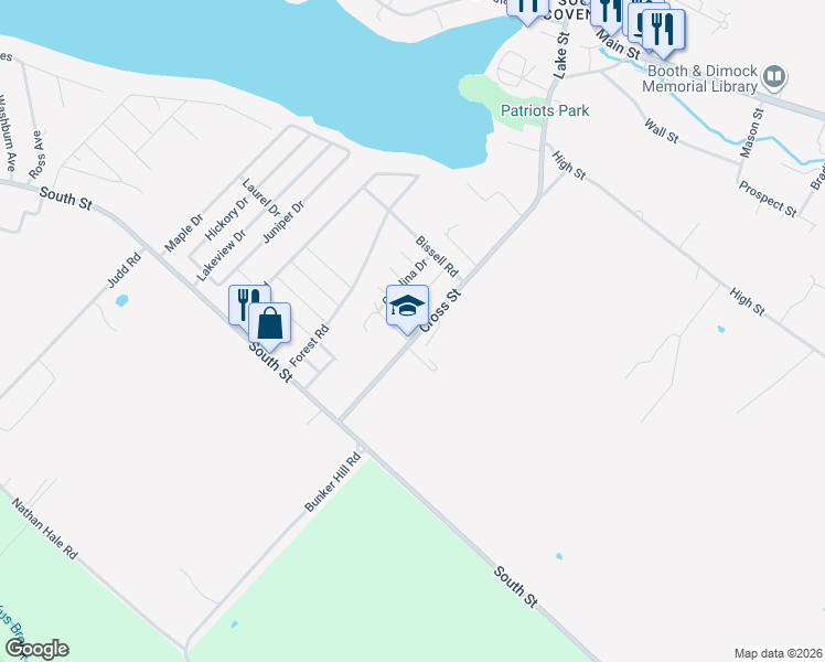 map of restaurants, bars, coffee shops, grocery stores, and more near 255 Cross Street in Coventry