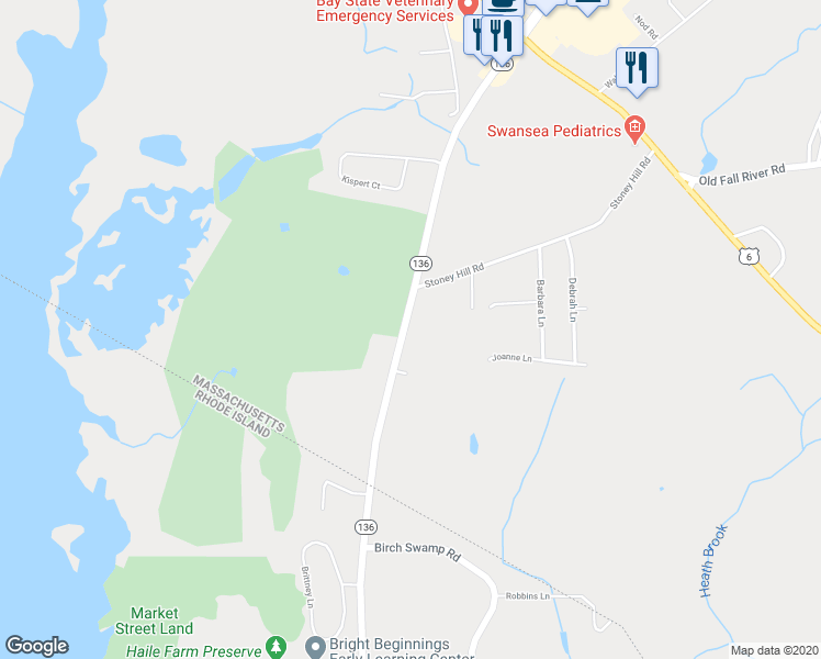 map of restaurants, bars, coffee shops, grocery stores, and more near 322 Market Street in Swansea