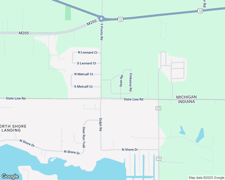 map of restaurants, bars, coffee shops, grocery stores, and more near 71409 Ilean Road in Elkhart