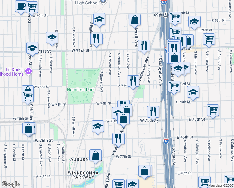 map of restaurants, bars, coffee shops, grocery stores, and more near in Chicago