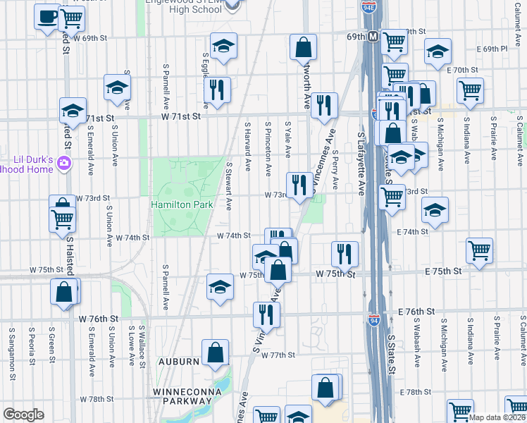 map of restaurants, bars, coffee shops, grocery stores, and more near in Chicago