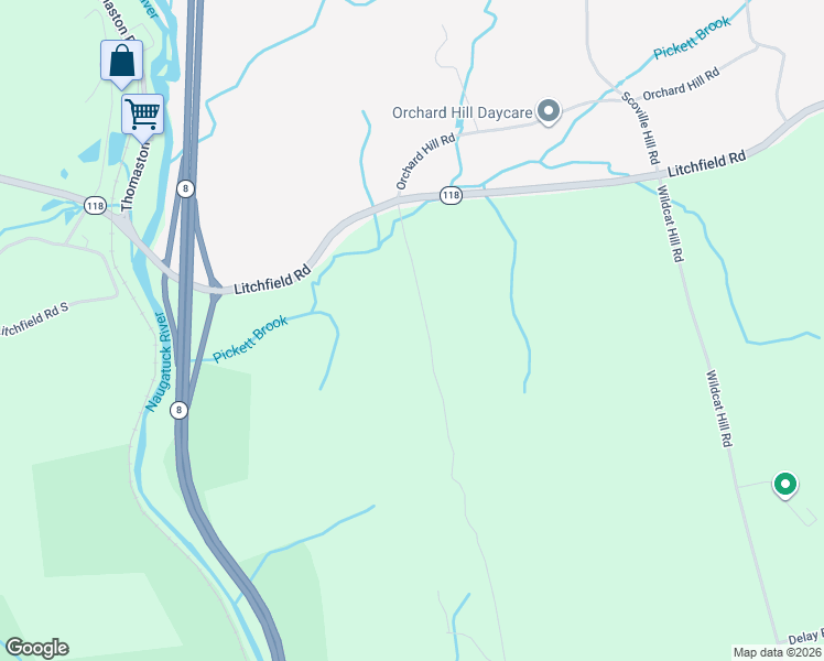 map of restaurants, bars, coffee shops, grocery stores, and more near 17-199 Birch Hill Rd in Harwinton