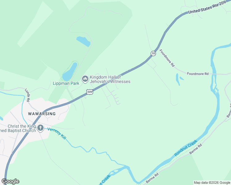 map of restaurants, bars, coffee shops, grocery stores, and more near 5 Garrett Street in Wawarsing