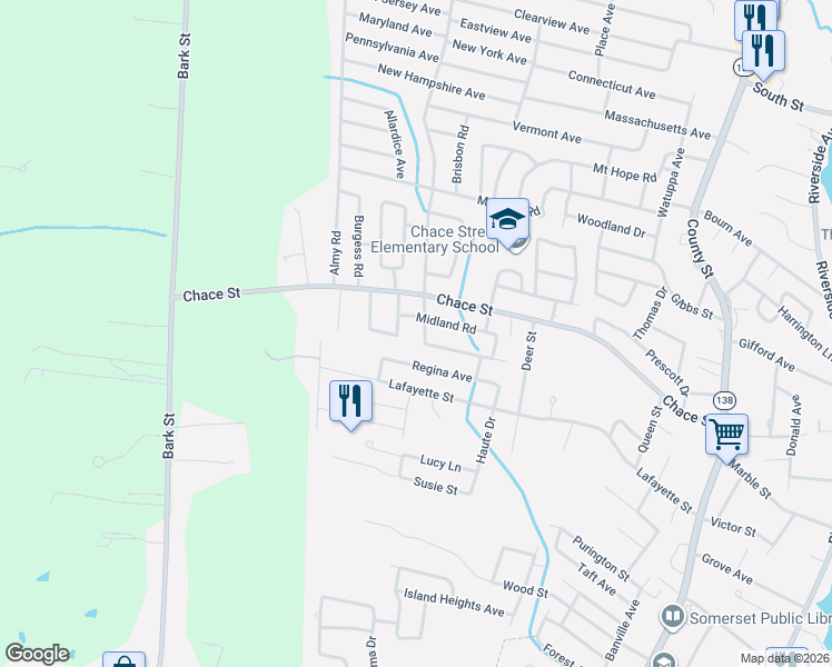 map of restaurants, bars, coffee shops, grocery stores, and more near 27 Woodridge Road in Somerset