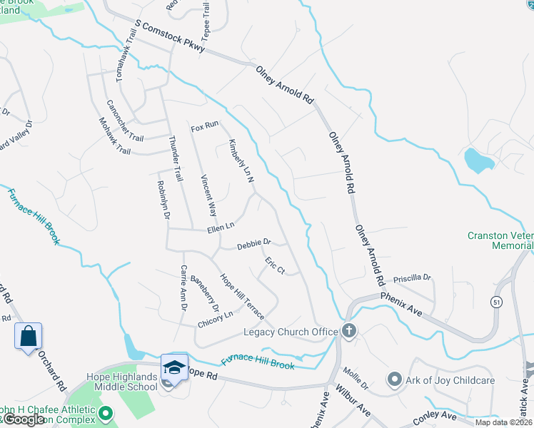 map of restaurants, bars, coffee shops, grocery stores, and more near 193 Kimberly Lane in Cranston