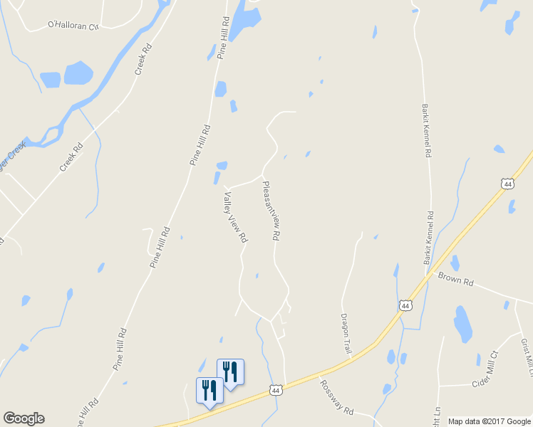 map of restaurants, bars, coffee shops, grocery stores, and more near 113 Pleasantview Road in Pleasant Valley