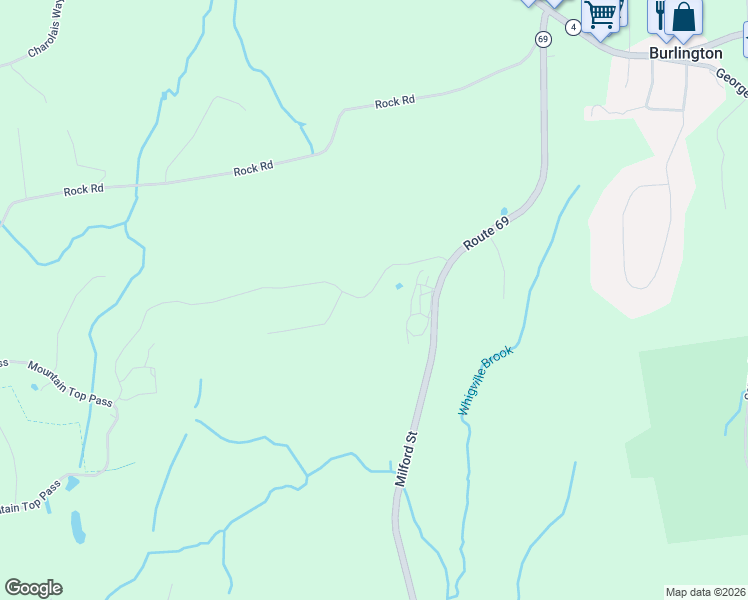 map of restaurants, bars, coffee shops, grocery stores, and more near 2-8 Saw Mill Road in Burlington