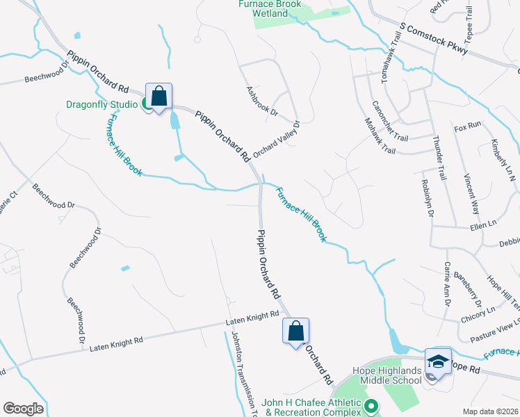 map of restaurants, bars, coffee shops, grocery stores, and more near 1490 Pippin Orchard Road in Cranston