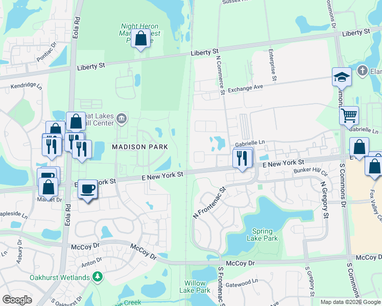 map of restaurants, bars, coffee shops, grocery stores, and more near 3359 Kentshire Circle in Aurora