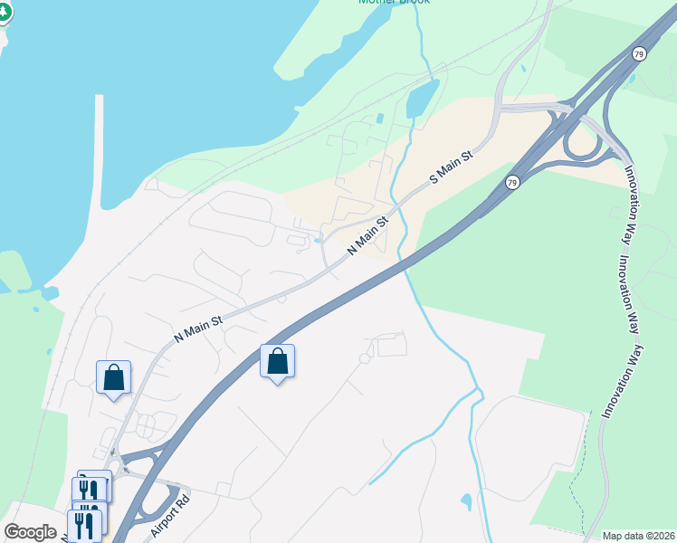 map of restaurants, bars, coffee shops, grocery stores, and more near 5225 South Main Street in Fall River