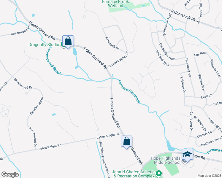 map of restaurants, bars, coffee shops, grocery stores, and more near 1490 Pippin Orchard Road in Cranston