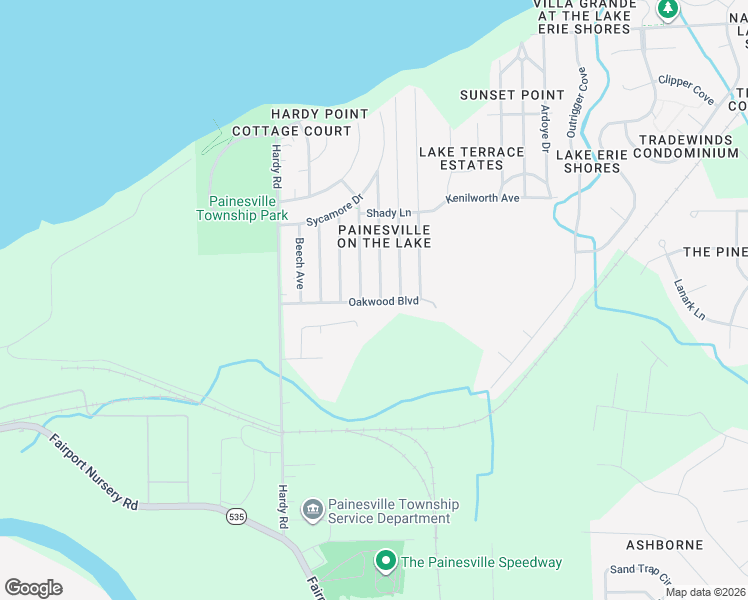 map of restaurants, bars, coffee shops, grocery stores, and more near 844 Fremont Avenue in Painesville