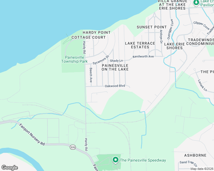 map of restaurants, bars, coffee shops, grocery stores, and more near 842 Arden Avenue in Painesville