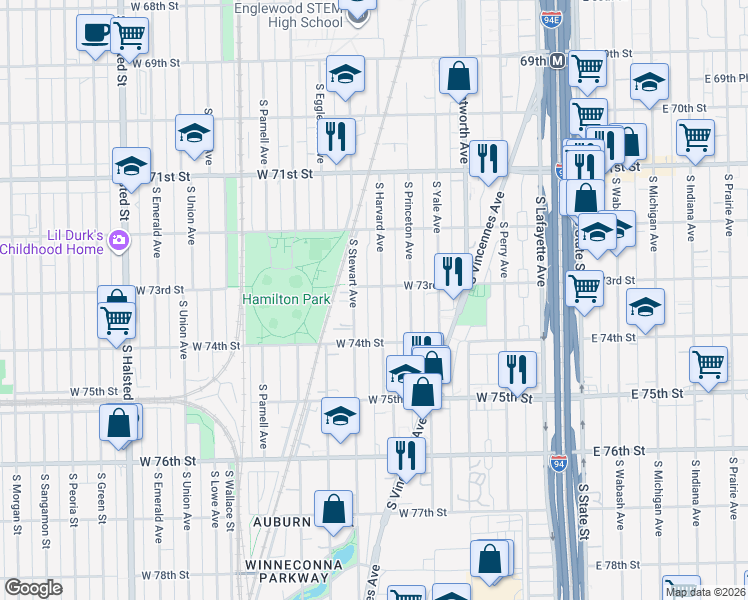 map of restaurants, bars, coffee shops, grocery stores, and more near in Chicago
