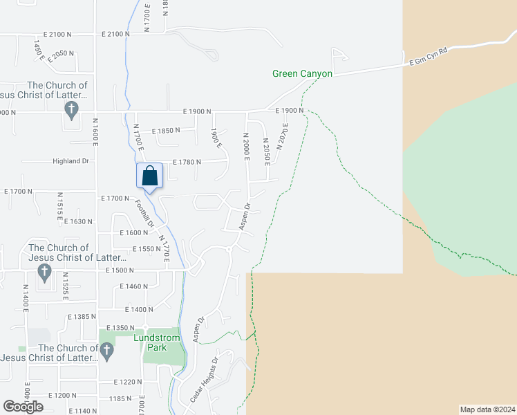 map of restaurants, bars, coffee shops, grocery stores, and more near 2017 Deercrest Lane in Logan