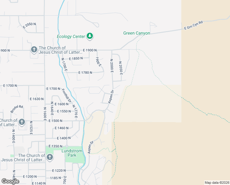 map of restaurants, bars, coffee shops, grocery stores, and more near 1664 Aspen Drive in Logan