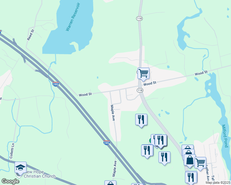 map of restaurants, bars, coffee shops, grocery stores, and more near 1074 Wood Street in Swansea