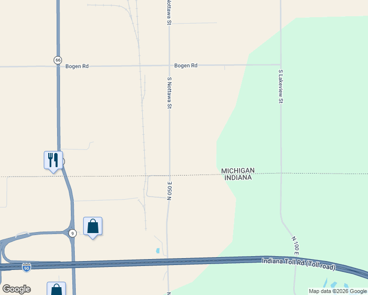 map of restaurants, bars, coffee shops, grocery stores, and more near 71253 South Nottawa Road in Sturgis