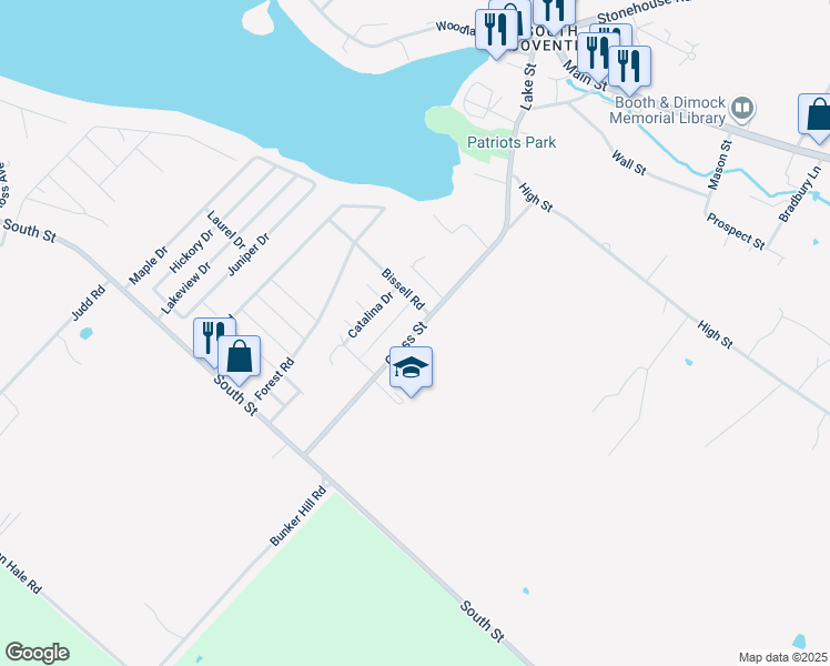 map of restaurants, bars, coffee shops, grocery stores, and more near 180 Cross St in Coventry