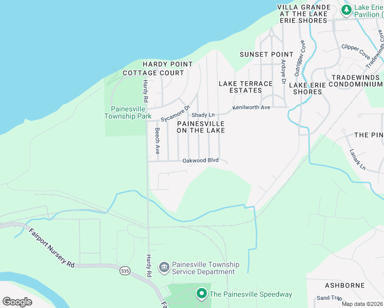 map of restaurants, bars, coffee shops, grocery stores, and more near 844 Fremont Avenue in Painesville