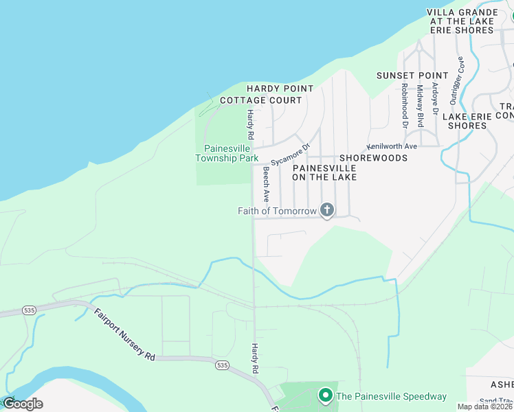 map of restaurants, bars, coffee shops, grocery stores, and more near 852 Hardy Road in Painesville