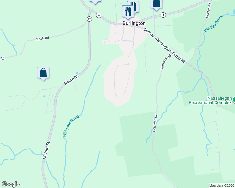 map of restaurants, bars, coffee shops, grocery stores, and more near 68 Savarese Lane in Burlington