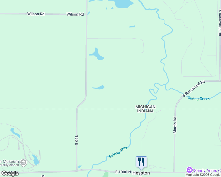 map of restaurants, bars, coffee shops, grocery stores, and more near 19745 South Lakeside Road in New Buffalo