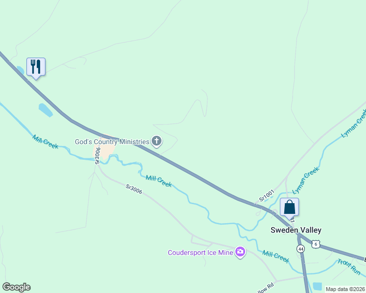 map of restaurants, bars, coffee shops, grocery stores, and more near East 2nd Street in Coudersport