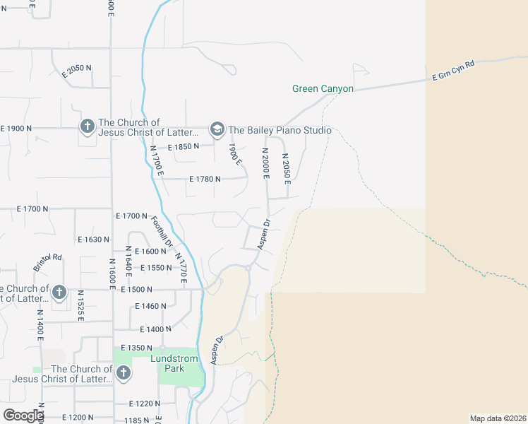 map of restaurants, bars, coffee shops, grocery stores, and more near 1693 Aspen Drive in Logan