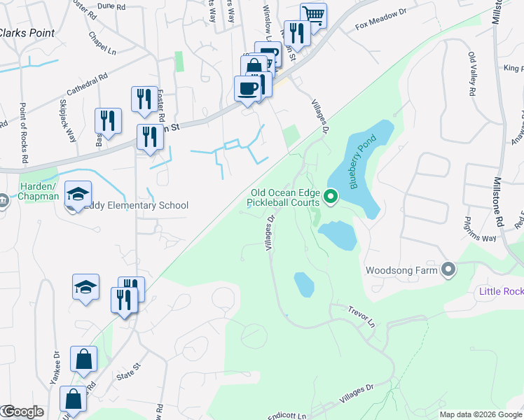 map of restaurants, bars, coffee shops, grocery stores, and more near 22 Susanna Drive in Brewster